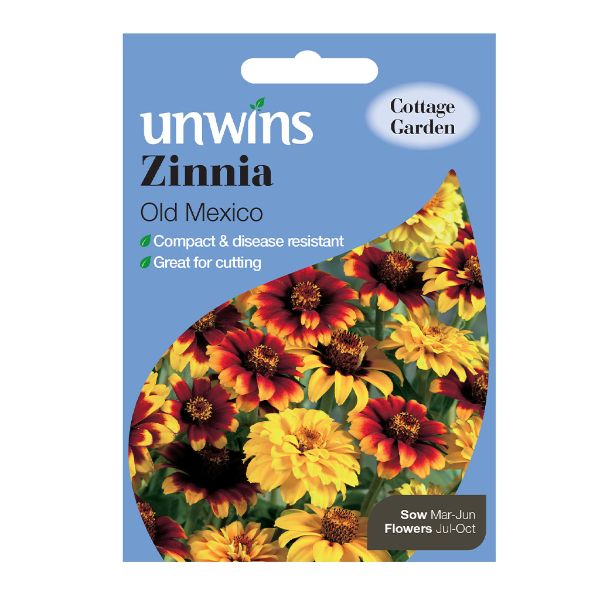 Unwins Seed Packet Zinnia Old Mexico