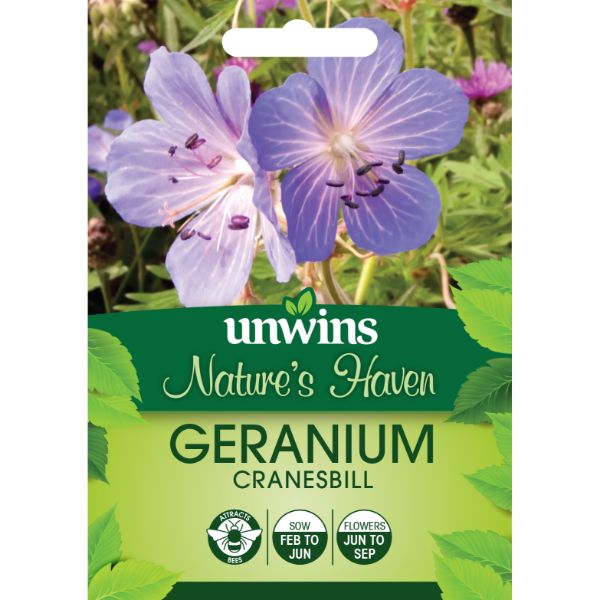 Unwins Seed Packet Natures Haven Cranesbill Geranium