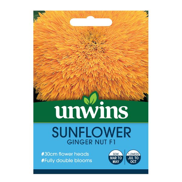 Unwins Seed Packet Sunflower Ginger Nut F1