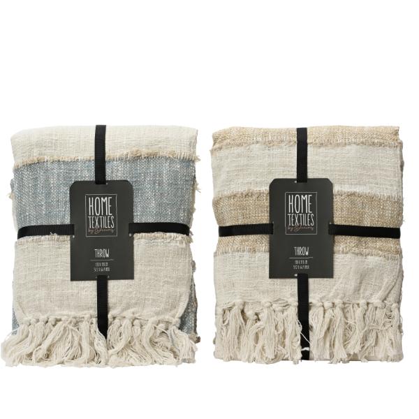 Cotton Throw With Fringes