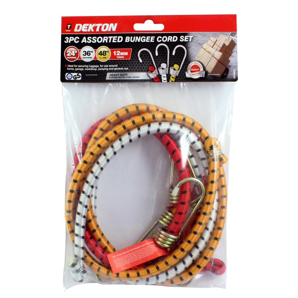 Dekton 3Pc Assorted Bungee Cord