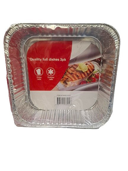 Foil Dish Square 3Pk