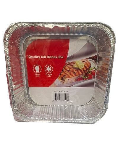 Foil Dish Square 3Pk