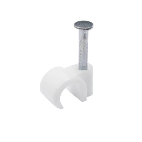 Round Cable Wire Clips - 6mm (Pack Of 100) White Plastic Cable
