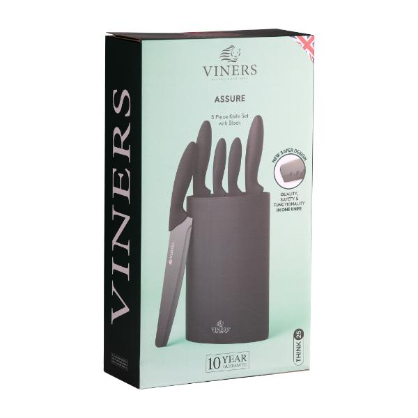 Viners Assure 6 Pc Knife Block Set Giftbox