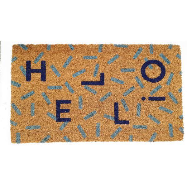Printed Coir Mat, 40 x 70cm-Hello