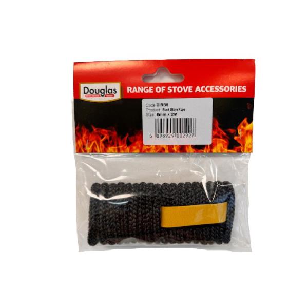 Douglas Black Stove Rope 6mm x 2m