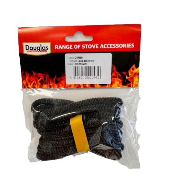 Douglas Black Stove Rope 8mm x 2m