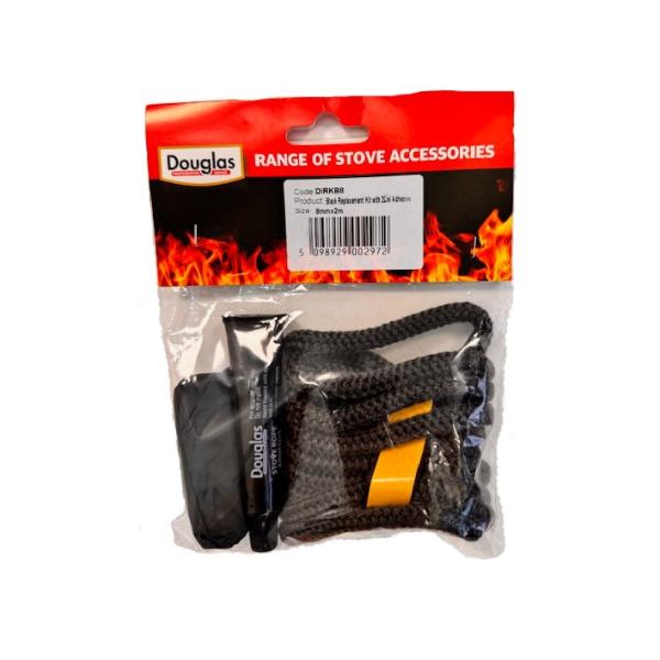 Douglas Black Replacement Rope and Adhesive Kit 8mm x 2m rope with 20ml adhesive