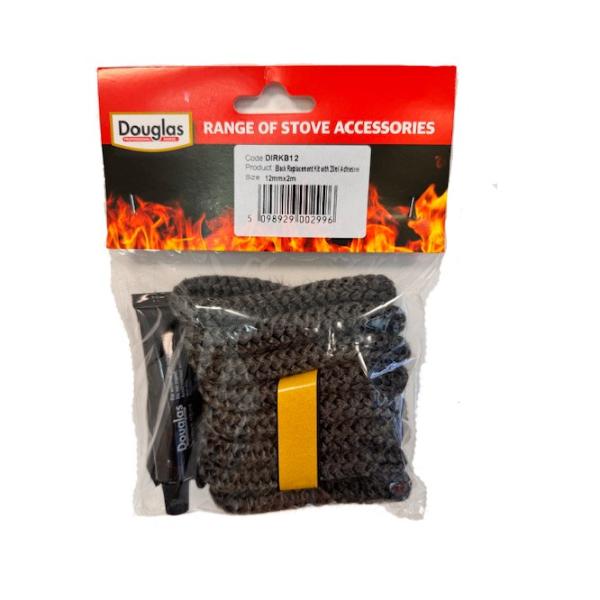 Douglas Black Replacement Rope and Adhesive Kit 12mm x 2m rope with 20 ...