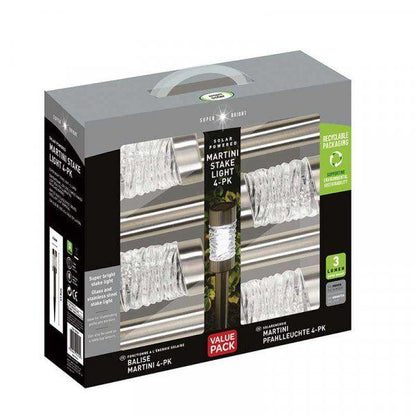 Smart Solar Martini 3L Stake Light 4Pc Carry Pack