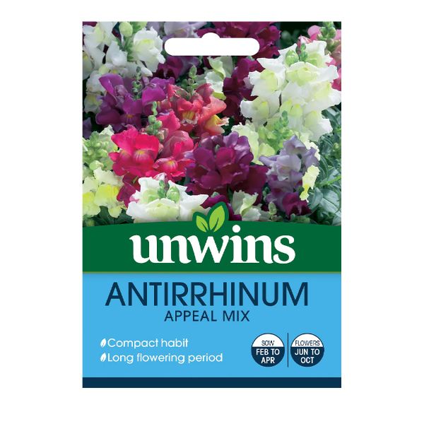 Unwins Seed Packet Antirrhinum Appeal Mix