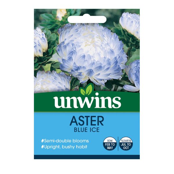 Unwins Seed Packet Aster Blue Ice