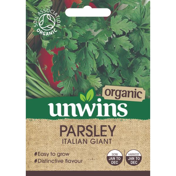 Unwins Seed Packet Herb Parsley Italian Giant (Organic)