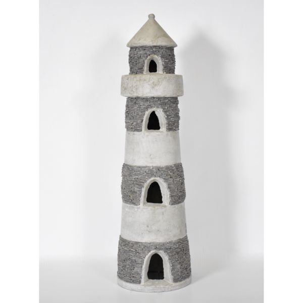 Stone &amp; Cement Lighthouse Garden Ornament  D27 H95