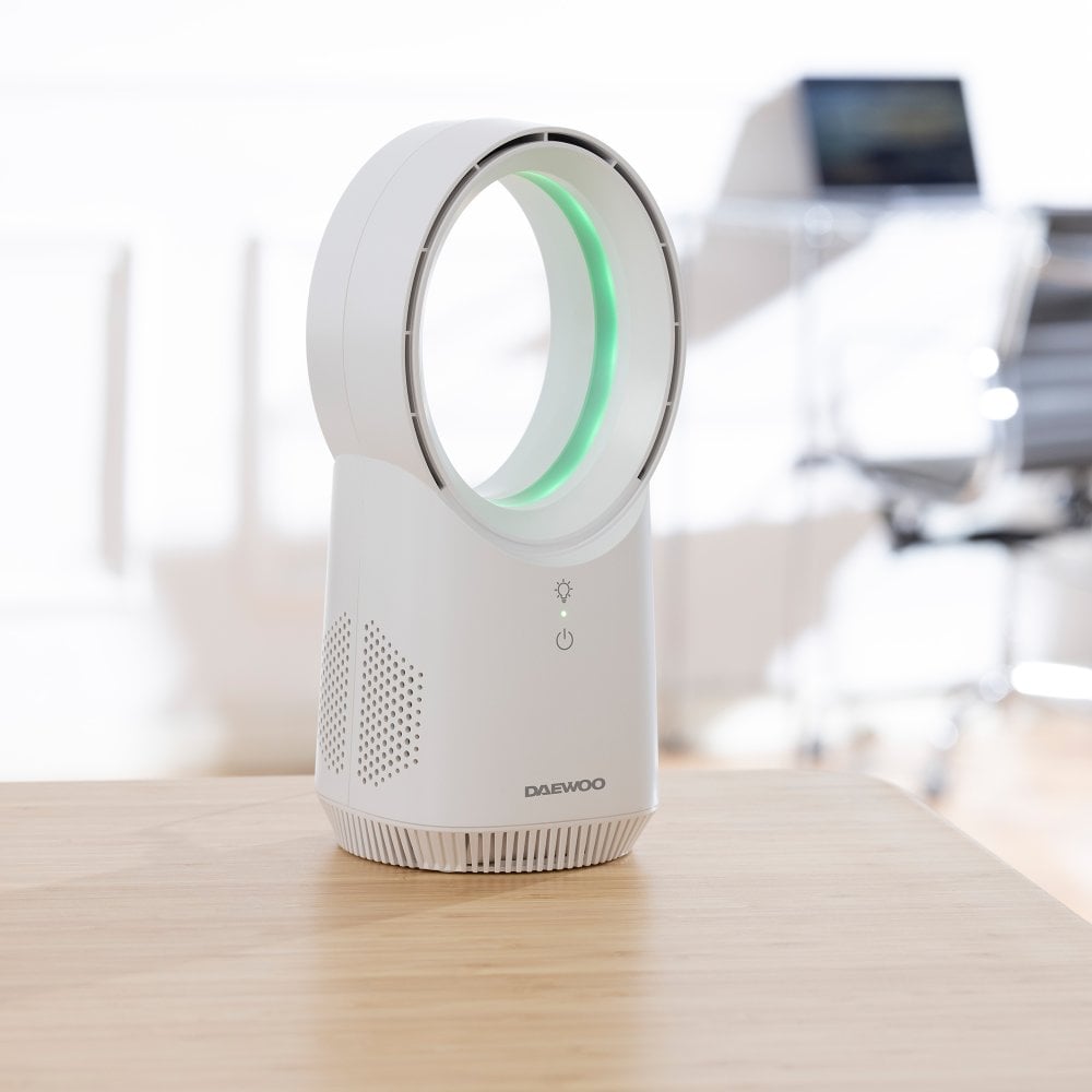 Daewoo Cordless Mini Bladless Fan &amp; Light White