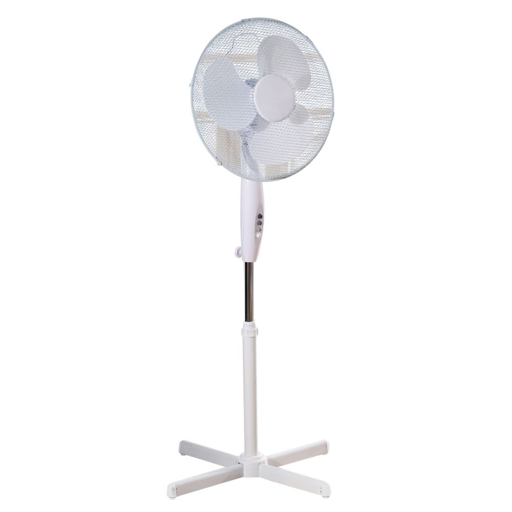 Daewoo 16" Oscillating 3 Speed Pedestal Fan White