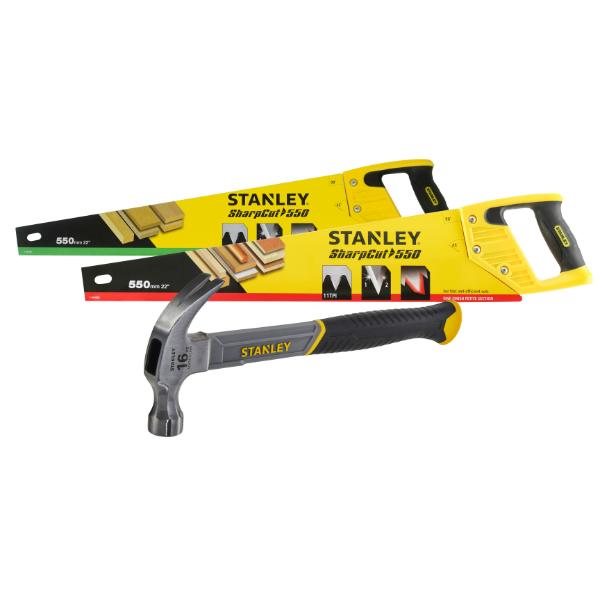 Stanley Saw 22&quot;&quot; Twin Pack with Hammer