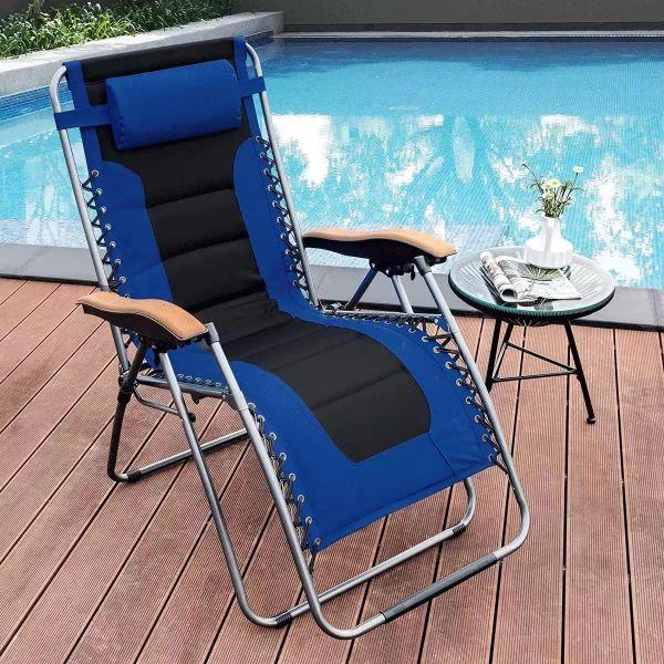 Premium Padded Zero Gravity Chair Blue