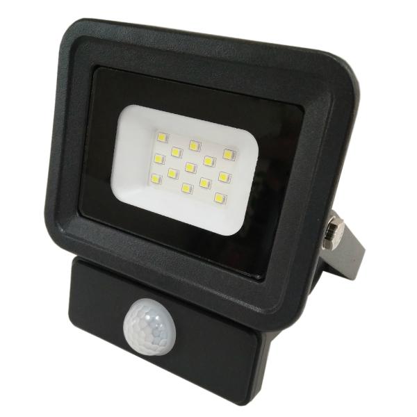 Led Smd Floodlight Black 10W Ip65 White Light With Sensor