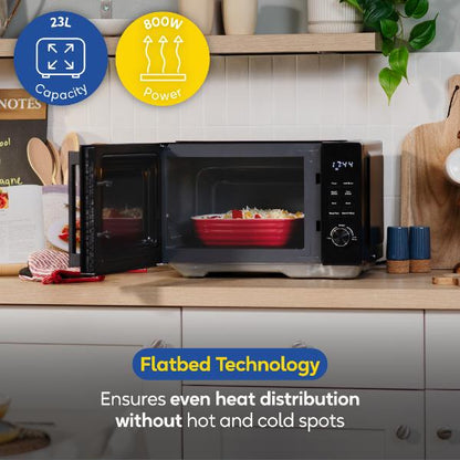 Russell Hobbs Black 23ltr Flatbed Digital Microwave 