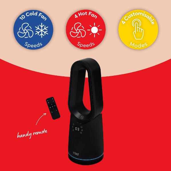 Russell Hobbs Black Bladeless Cool &amp; Heat Fan