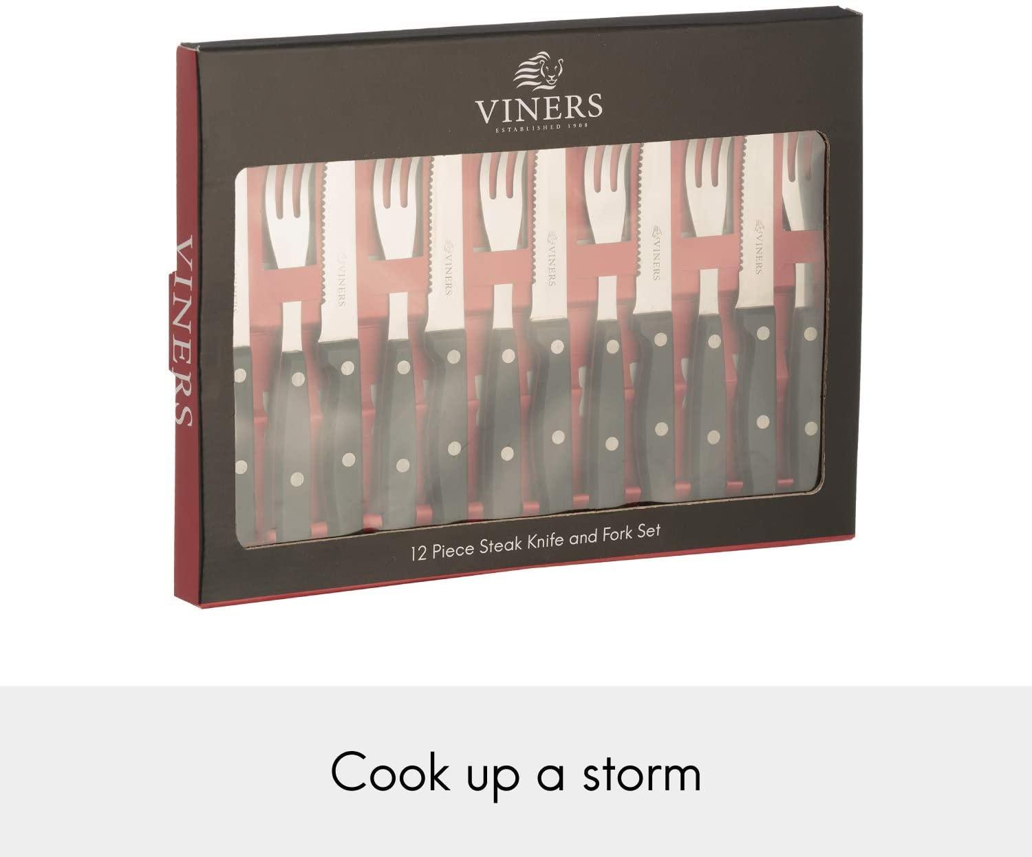 Viners 12 Piece Steak Knife And Fork Giftbox