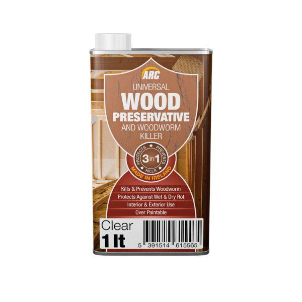 Arc Wood Preservative &amp; Woodworm Killer Clear 1L