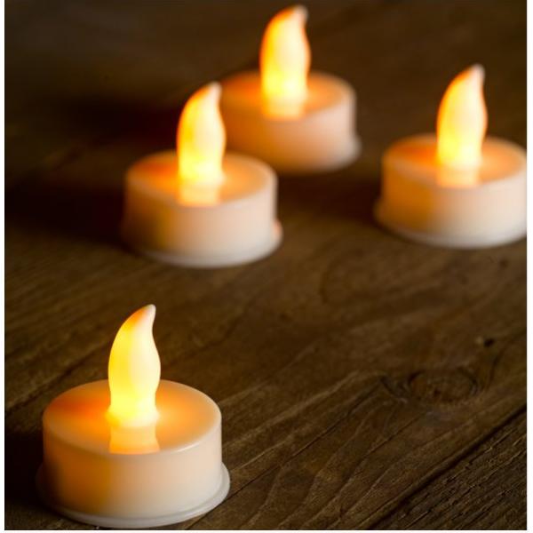 Battery Operated  Flamless LED T-Lights  (Pack Of 6)