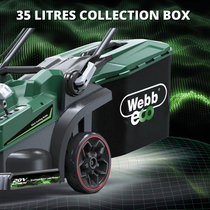 Webb Eco 20V Cordless Lawnmower 33cm with 1 x 4ah battery &amp; charger