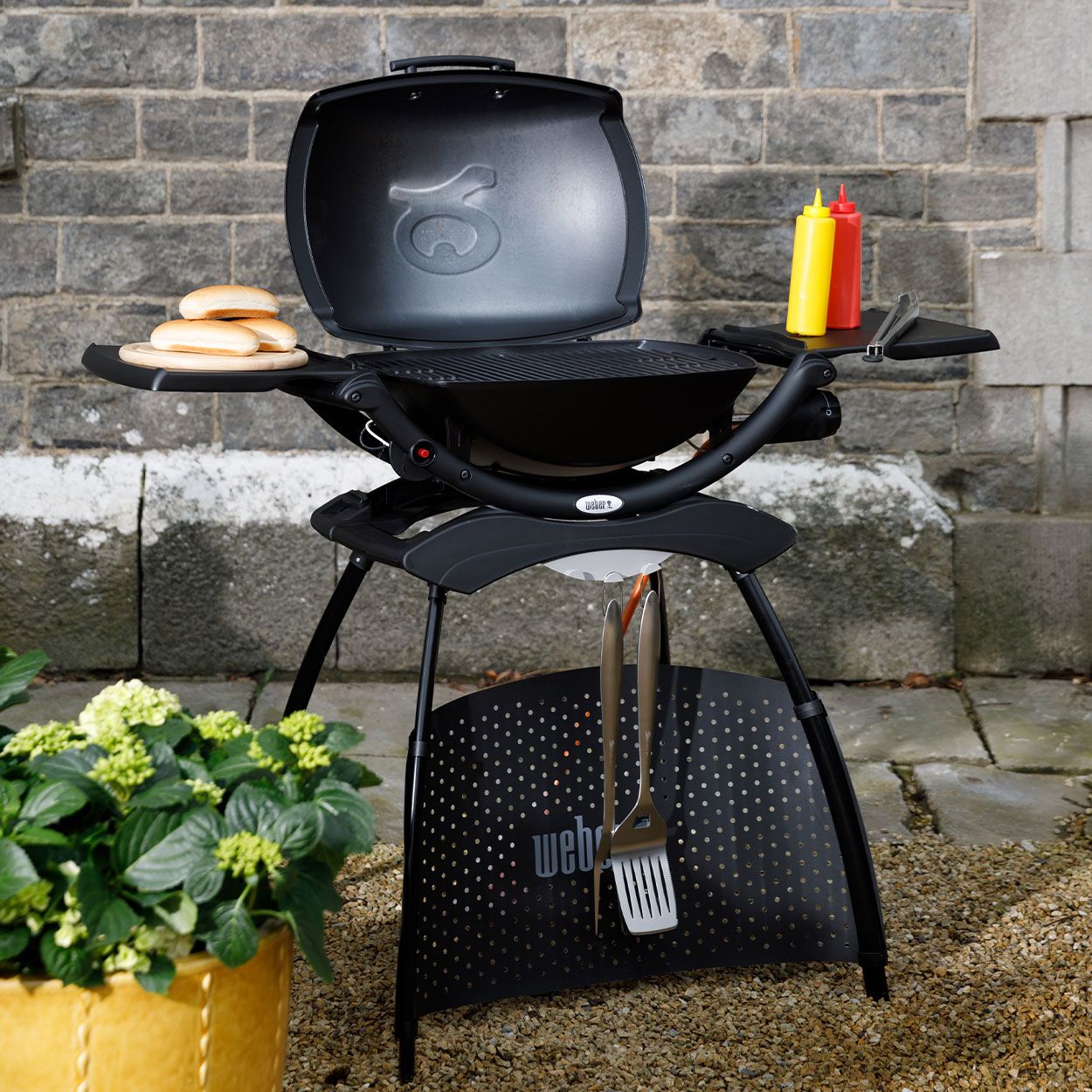 Weber Q 2000 Gas BBQ with Stand Black