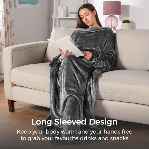 Carmen Wearable Heated Throw 183 x 155cm Grey