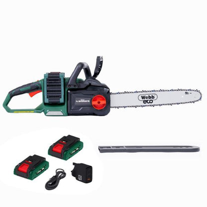 Webb X Series 40V (2 X 20V) 40CM (16") Brushless Chainsaw with 2 X 4Ah Batteries &amp; Charger