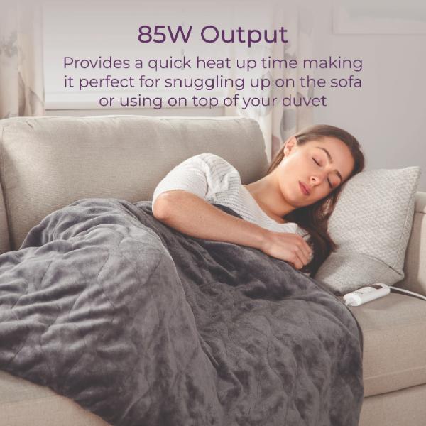 Carmen Heated Throw 160 x 130cm Grey