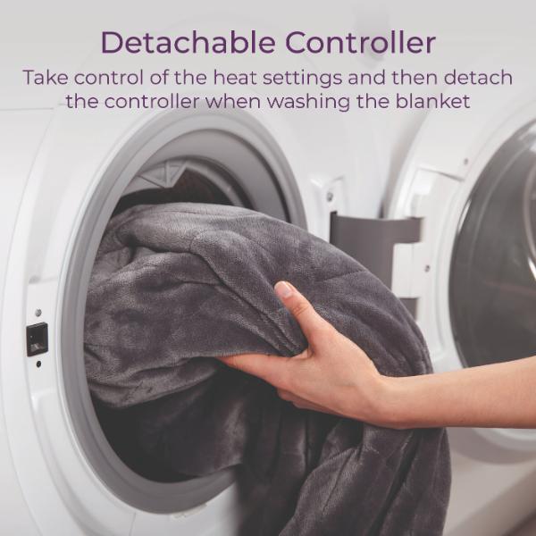 Carmen Heated Throw 160 x 130cm Grey