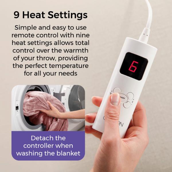 Carmen Heated Throw 160 x 130cm Pink