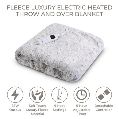 Carmen Heated Throw 160 x 130cm  Faux Fur Winter Hare