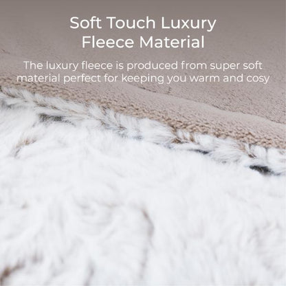 Carmen Heated Throw 160 x 130cm  Faux Fur Winter Hare