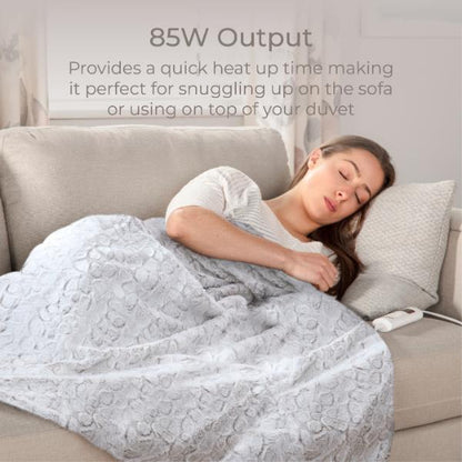 Carmen Heated Throw 160 x 130cm  Faux Fur Winter Hare