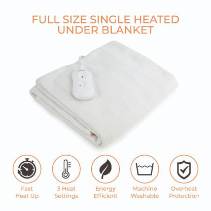 Carmen Single Heated Underblanket 135 x 65cm White
