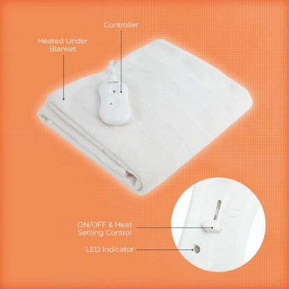 Carmen Single Heated Underblanket 135 x 65cm White