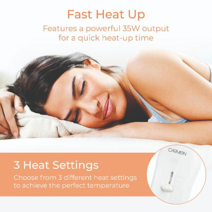 Carmen Single Heated Underblanket 135 x 65cm White