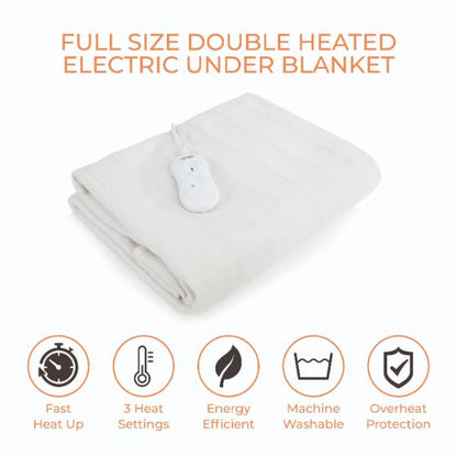 Carmen Double Heated Underblanket 135 x 120cm White