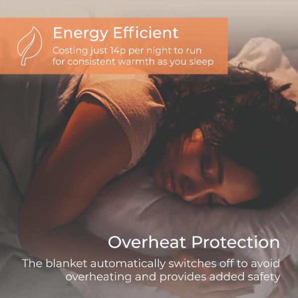 Carmen Double Heated Underblanket 135 x 120cm White