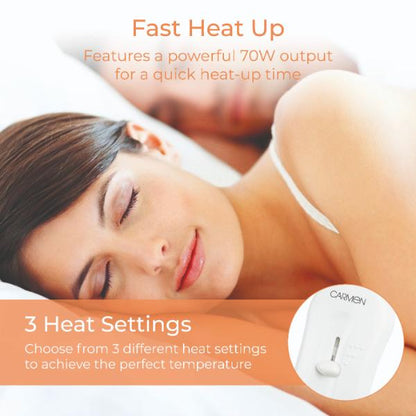 Carmen Double Heated Underblanket 135 x 120cm White
