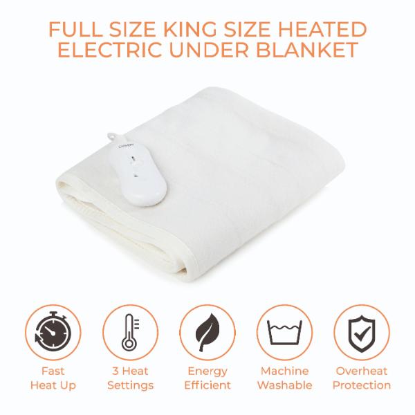 Carmen King Heated Underblanket 165 x 137cm white