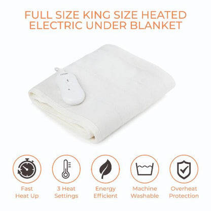 Carmen King Heated Underblanket 165 x 137cm white