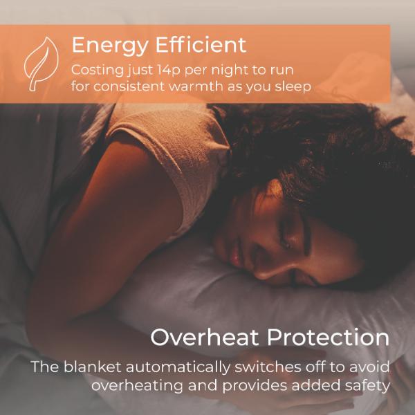 Carmen King Heated Underblanket 165 x 137cm white