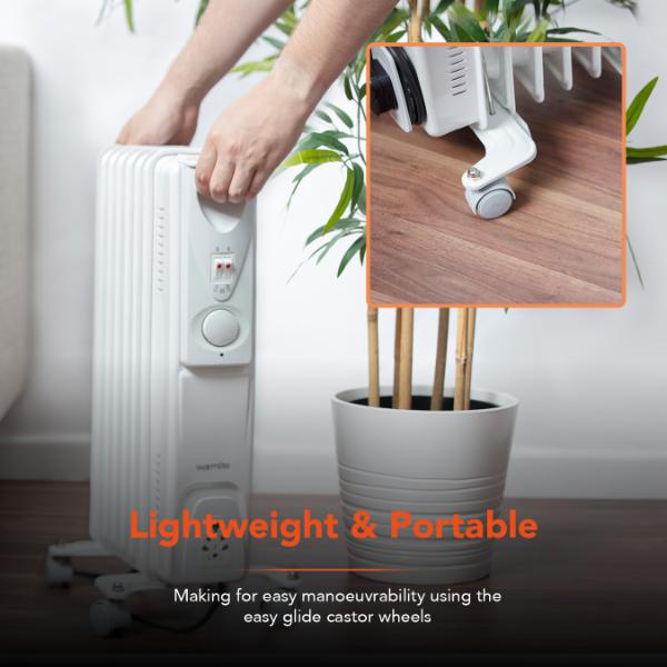 Warmlite 1500W Oil Filled Radiator White