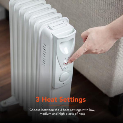 Warmlite 1500W Oil Filled Radiator White